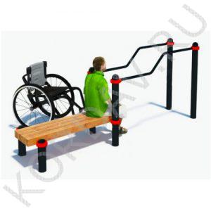 Воркаут Брусья двухуровневые со скамьёй для инвалидов-колясочников СТ 2.13