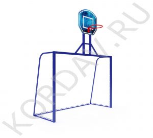 Ворота минифутбольные  с баскетбольным щитом и кольцом СИ 6.171