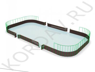 Хоккейная коробка с высокими бортами зоны ворот СИ 6.283