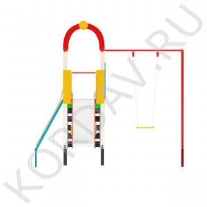 Детский игровой спортивный комплекс с качелями и горкой  ПДИ 2.05 (1)