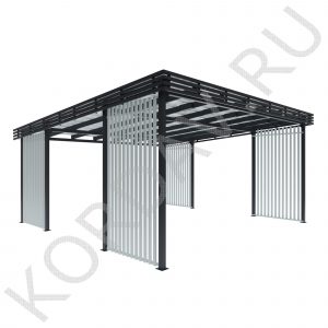 Навес для машин 7х7 метал - цвет Графит рал 7001 Навес для машин 7х7 метал - цвет Графит рал 7001